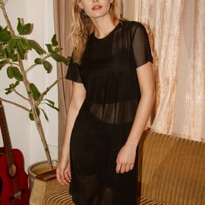 Aritzia Wilfred Black Mesh Dress Large